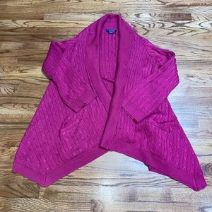 Ralph Lauren Cable Knit Shawl Collar Wrap LNWOT